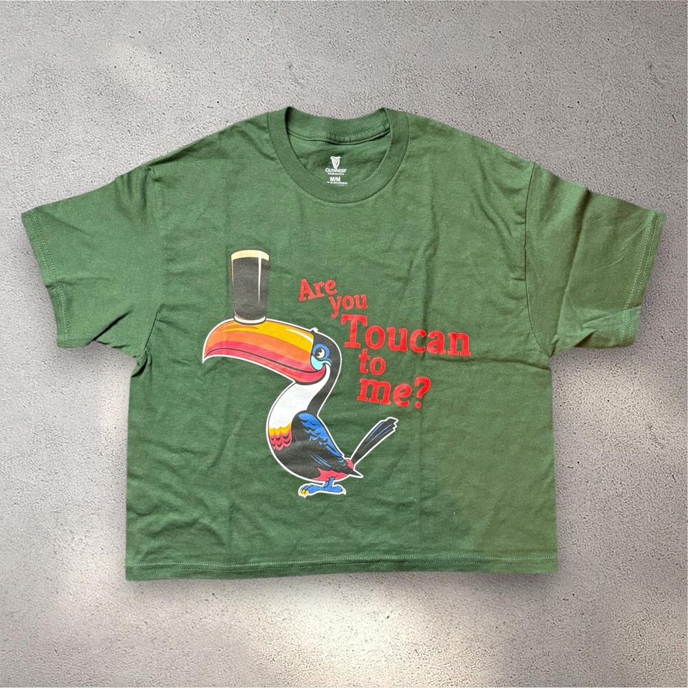 Guinness Green Toucan Graphic T-Shirt Are You Toucan To Me Womens Medium